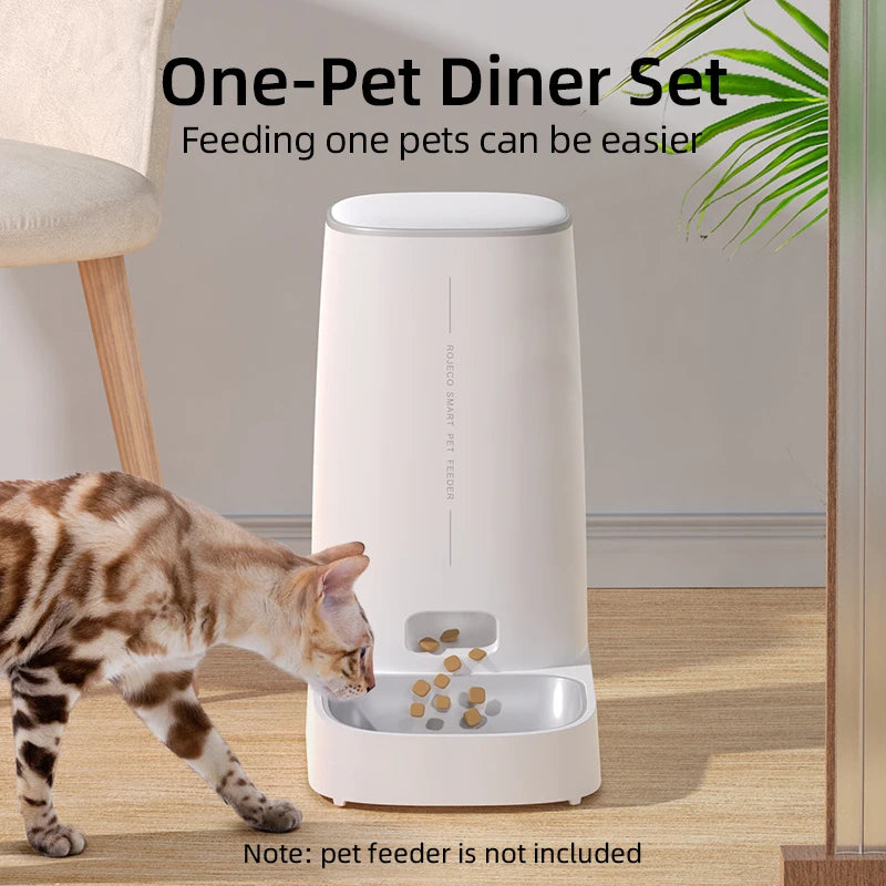 ROJECO Only Stainless Steel Single & Double Bowl Accessories For 4L Automatic Pet Feeder Cat Food Dispenser Without Pet Feeder