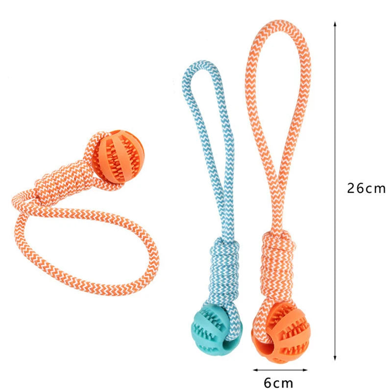 Pet Rubber Leaking Balls Toy  for Small Large Dogs Treat Balls with Rope Puppy Chewing Bite Resistant Toys Dog Accessories