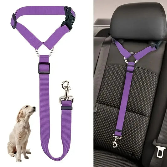 1pc Pet Dog and Cat Seat Belt Car Headrest Restraint Adjustable Safety Rope Car Seat Belt Dog Accessories for Small Dogs