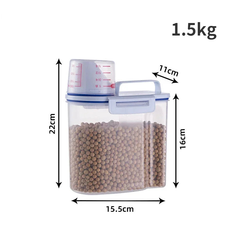 Dog Food Storage Bucket Pet Food Grain Storage Tank Kitchen Storage Rice Box Cat Food Grain Sealed Jar Dog Cat Accessories