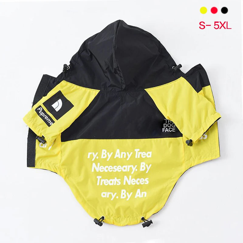 Pet Dog Waterproof Coat The Dog Face Pet Clothes Outdoor Jacket Dog Raincoat Reflective Clothes for Small Medium Large Dogs