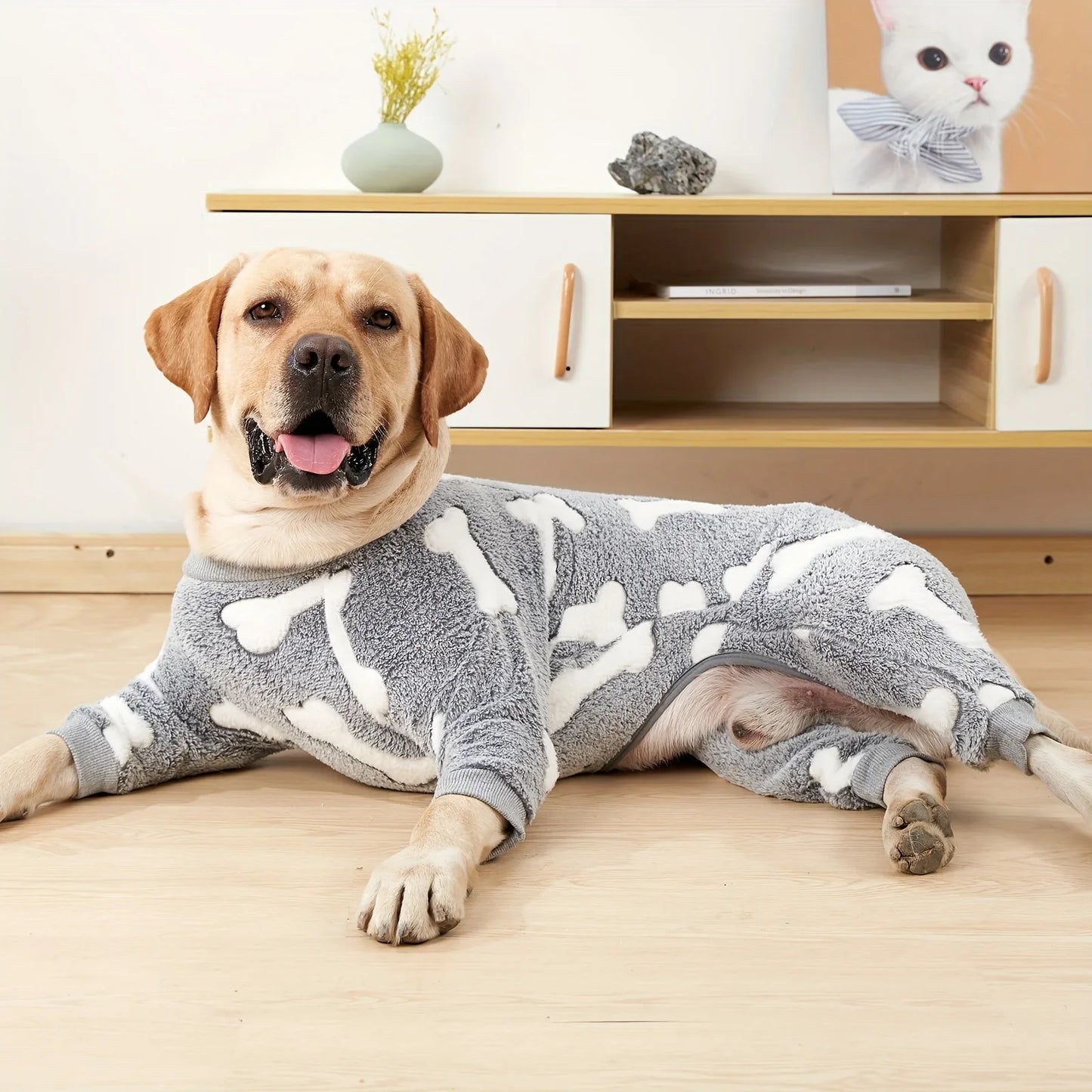 The Latest Winter Pajamas Pet Clothes Medium And Large Dog Pajamas Golden Home Clothes To Prevent Hair Loss Dog Warm Soothing Pa