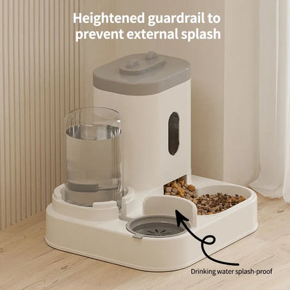 2-in-1 Automatic Feeder Dog Cat Food Bowl and Water Feeding Device Pet Large Food Dispenser Puppy Pet Kitten Bowl Accessories