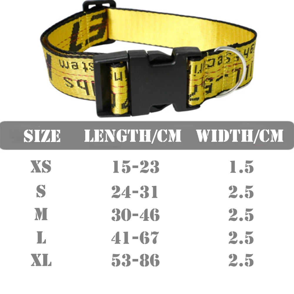 Fashion Dog Collar Leash Set Gold Chain Nylon Pets Dog Collar Leash Long Rope Lettered Collar Perro Collar For Pitbull Puppy Dog